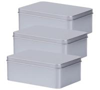 Petite Boîte en Fer-blanc Ronde 3 Pièces pour Bonbons | Boîtes de Rangement Argentées avec Couvercle, Style Simple, pour Mariage et Biscuits