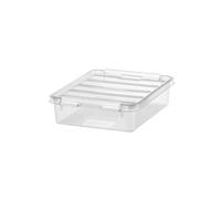 Petite Boîte en plastique plate 1 litre empilable - Clips Blancs