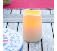 Lights4fun Petite Bougie Pilier LED pour Extérieur à Piles avec Programmateur