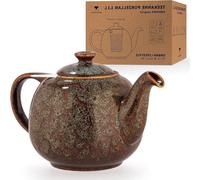 Petite bouilloire à thé avec filtre, vert d'eau, porcelaine, 1,1 l
