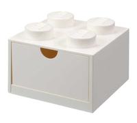 Petite Brique de Rangement LEGO 1 tiroir 4 picots - Blanc