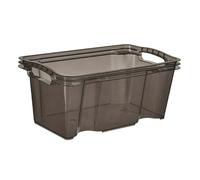Petite Caisse de rangement transparente empilable 6,5 litres - Gris