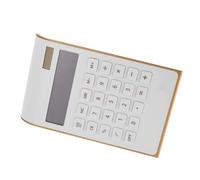 Petite Calculatrice de Bureau Solaire, Écran Inclinable, 10 Chiffres | Plastique Blanc, Fonctions Addition Soustraction Multiplication Division, Batterie Intégrée, Rentrée Scolaire, Maison École
