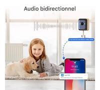 Petite Camera 2K intérieure WiFi audio bidirectionnel vision nocturne
