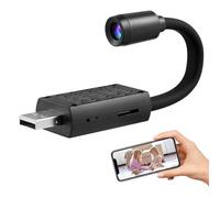 Petite Caméra de Sécurité USB WiFi 720p pour Maison, Vision Nocturne | Accès à Distance, Angle Large de Vue, Stockage Grosse Capacité, Boîtier Abs, Câble Flexible Métallique Style Aléatoire