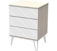 Petite commode 3 tiroirs happy - blanc et bois G