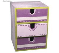 Petite Commode En Bois Fsc Mix Credit, 16x14,5x21,5cm, 3 Tiroirs