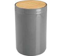 Petite corbeille à papier en bambou avec couvercle à charnière, noire