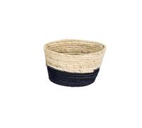 Petite Corbeille en jonc de mer - noir et naturel