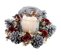 Petite Couronne de Noël, décorations de Table de Centre de Table de Noël | Centres de Table de Noël Polyvalents Couronnes de Noël | Couronnes de Bougies réutilisables, Chandelier, Couronne de noël
