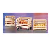 Petite desserte sur roulettes pin massif clair Fruit Bois clair G