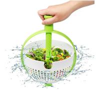 Petite essoreuse à salade, panier de vidange rotatif rapide et facile, filtre de lavage de légumes de cuisine avec poignée pliable