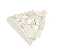 Petite Étagère Murale Décorative en Résine, Style Européen Vintage | Structure Ouverte 3d Sculptée, Installation Facile, Gain de Place, Salon ou Coin Plantes, Blanc
