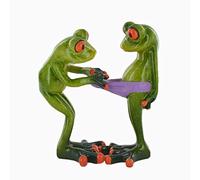 Petite figurine amusante d'une grenouille qui regarde dans la culotte d'une autre grenouille - En résine - Idée-cadeau pour décorer la maison