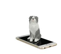 Petite figurine Border Collie en résine de 8 cm, cadeau commémoratif pour chien, figurines pour chien, décoration de voiture, statue de Border Collie à collectionner, cadeau de sculpture (bleu Merle