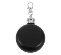 Petite Flasque Ronde 2oz en Acier Inoxydable, Noire, Compacte | Étanche, Entretien Facile, Se Glisse Poche, Paquet à Dos ou Paquet, Sorties Décontractées et Occasions Formelles