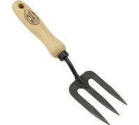 Petite fourche de jardin, 28,5 cm, acier inoxydable, manche en frêne
