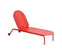 Petite Friture - Transat inclinable à roulettes Rouge