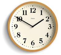 Petite horloge murale de 25 cm, couleur marron moyen, aspect bois, pour la cuisine
