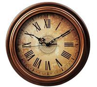 Petite horloge murale marron de 30 cm pour le salon ou la cuisine
