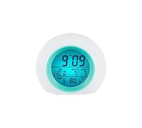 Petite horloge numérique pour enfants avec changement de température et de date, 7 couleurs, convient pour réveiller les garçons et les filles pour se lever au chevet de la chambre à coucher (blanc