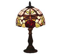 Petite Lampe de Table de Style 8 Pouces, Lampes de Chevet de Chambre à Coucher Libellule, décoration en vitrail rétro, veilleuse de Chambre d'enfant, E27, MAX40W