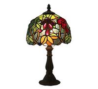 Petite Lampe de Table de Style 8 Pouces, Lampes de Chevet de Chambre à Coucher rétro, décoration de Raisin en vitrail, veilleuse de Chambre d'enfant, E27, MAX40W