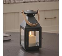 Petite Lanterne Brixham à Anse Effet Cuir avec Bougie LED TruGlow®