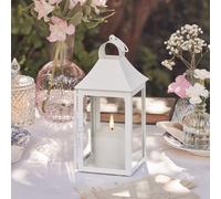 Petite Lanterne de Jardin Albury Blanche de 25 cm avec Bougie TruGlow®