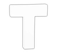 Petite lettre T 12cm - Blanc