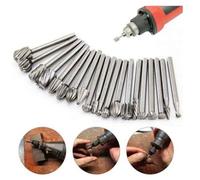 Petite lime rotative - AIMOONSA - Set 20 fraises HSS - Tige 1/8"" (3 mm) - Ø coupe 3 mm - Compatible Dremel