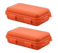 Petite Mallette Rigide avec Mousse, Petite Boîte étanche Antichoc, Boîte de Rangement Compacte pour Camping, Survie, étui de Voyage Hermétique pour Camping, Randonnée, Voyage (Orange*2Pcs, L)