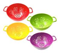 Petite passoire, 4 pièces à double poignée, petite passoire en plastique, alimentaire, 7, 5 x 5, 8 pouces, passe au lave-vaisselle, panier de vidange pour fruits et légumes