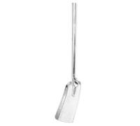 Petite Pelle à Charbon en Fer avec Long Manche pour Cheminée | Prise Confortable, Design Multifonction, Grosse Capacité, Compatible, Finition Argentée
