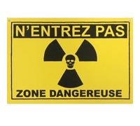 Petite Plaque Carte Postale Zone Dangeureuse 15 X 10.5 Cm