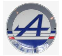 Petite Plaque Émaillée Alpine Logo Bleu Et Gris 12cm Tôle Émaillée Bombée