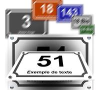 Petite plaque PVC numéro maison décorative - pour porte et boite aux lettres - collection classique : 2 lignes personnalisables