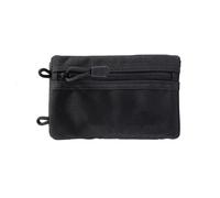 Petite pochette portefeuille porte-monnaie pour le transport quotidien Voyage multifonction pour le camping, la randonnée, l'alpinisme, la carte, pochette en tissu Oxford, Noir