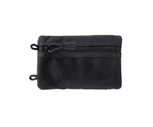 Petite pochette portefeuille porte-monnaie pour le transport quotidien Voyage multifonction pour le camping, la randonnée, l'alpinisme, la carte, pochette en tissu Oxford, Noir
