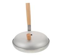 Petite Poêle Japonaise Antiadhésive en Aluminium pour Œufs et Omelettes | Manche Vertical en Bois, Couvercle Inclus avec Évent Vapeur, Prise Sûre, Cuisson Précise, Appartement ou Voyage