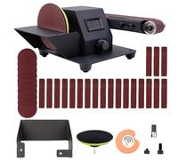 Petite ponceuse à bande, 350 watts, 7 niveaux de vitesse, dimensions 32 x 13 x 13 cm (12,5 x 5 x 5 pouces), puissance du moteur : 795 watts, incluant 10 bandes de ponçage et 10 disques de ponçage
