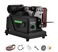 Petite Ponceuse à Bande de Table, Meuleuse-Affûteuse à Bande de Table | Ponceuse à Bande Électrique avec 50 Bandes Abrasives de Différents Grains, Vitesse Réglable en Continu, pour Meulage Gravure