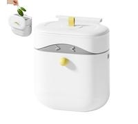 Petite poubelle avec couvercle | Corbeille Murale de 9,5 Litres - Bac à compost de cuisine suspendable - Pour placard et armoire de cuisine, sous évier, camping-car et caravane, compost et déchets