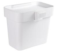 Petite Poubelle Cuisine Suspendue Meuble Couvercle Blanc | PP, Crochet Pratique pour Porte de Placard, Format Compact sous Évier, Rangement Simple des Paquet, Vidage Facile