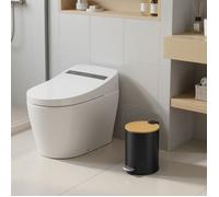 Petite Poubelle de Salle de Bain à Pédale, avec Seau Amovible et Fermeture en Douceur, 3 L, Noir