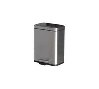 Petite poubelle de salle de bain Home Living de 7 L avec couvercle et pédale, corbeille à papier en acier inoxydable au design fin for la maison et le bureau(Silver)