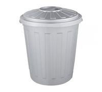 Petite poubelle solide avec couvercle 7 litres - Gris Clair