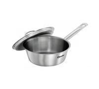 Petite sauteuse inox finition brossée, couvercle inclus
