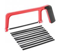 Petite Scie à Métaux, Scie à Métaux Junior, Mini Scie à Métaux, Mini Hand Saw, Scie à Métaux Portable, Petite Scie à Main, Avec 10 Lames de Scie Interchangeables, pour Couper Plastique, Bois