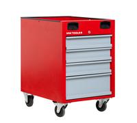 Petite servante d'atelier 4 tiroirs rouge et grise compacte hauteur 775 mm idéale pour un établi MW Tools MODK630/440